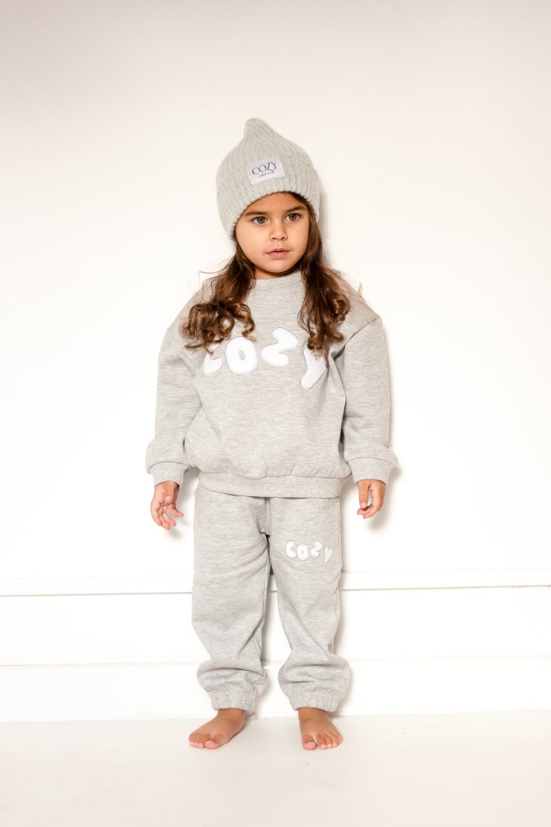 COZY Knitted Beanie Hat Marl Grey