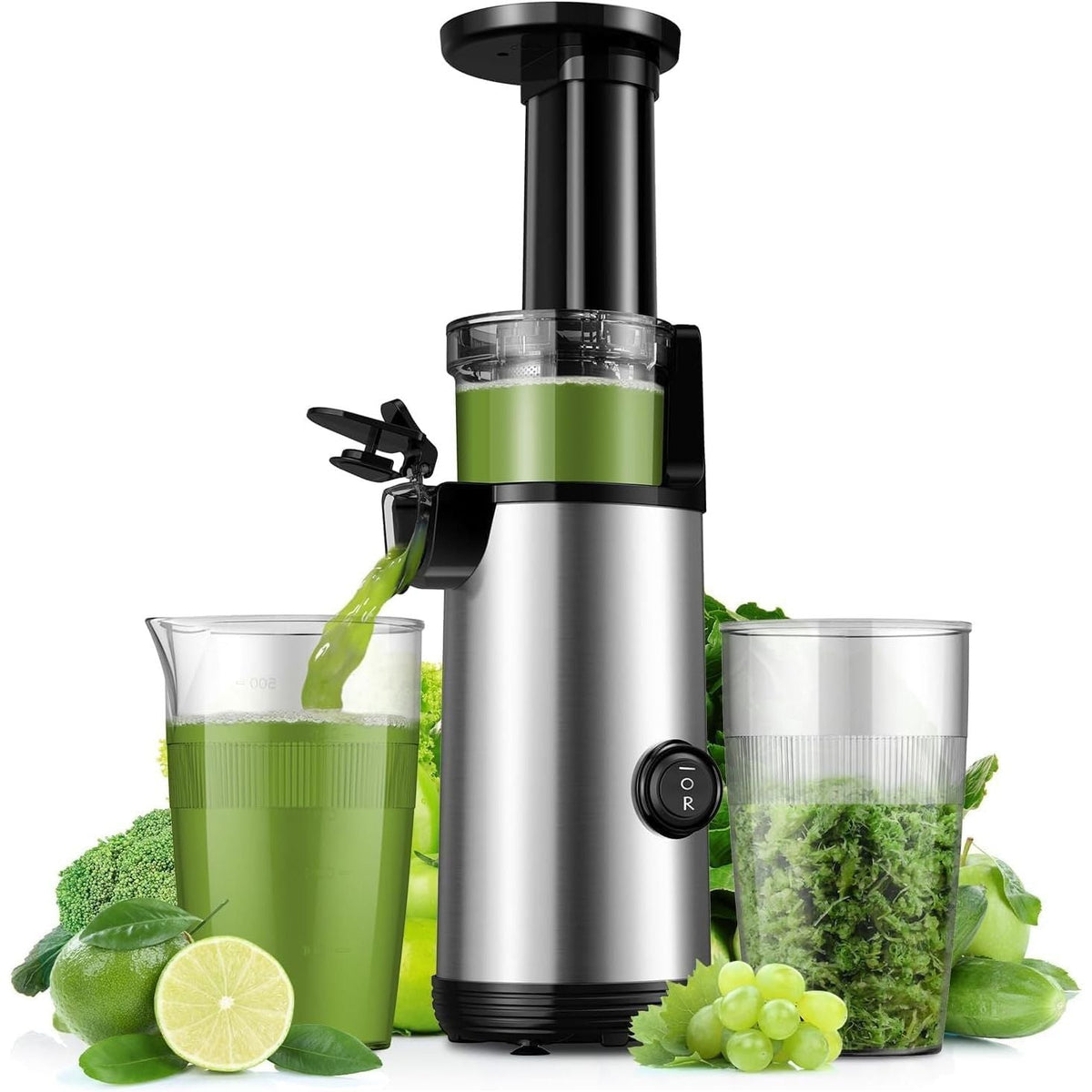 Cold Press Juicer Slow Masticating High Yield Easy Clean 600ml Cup Kidisle