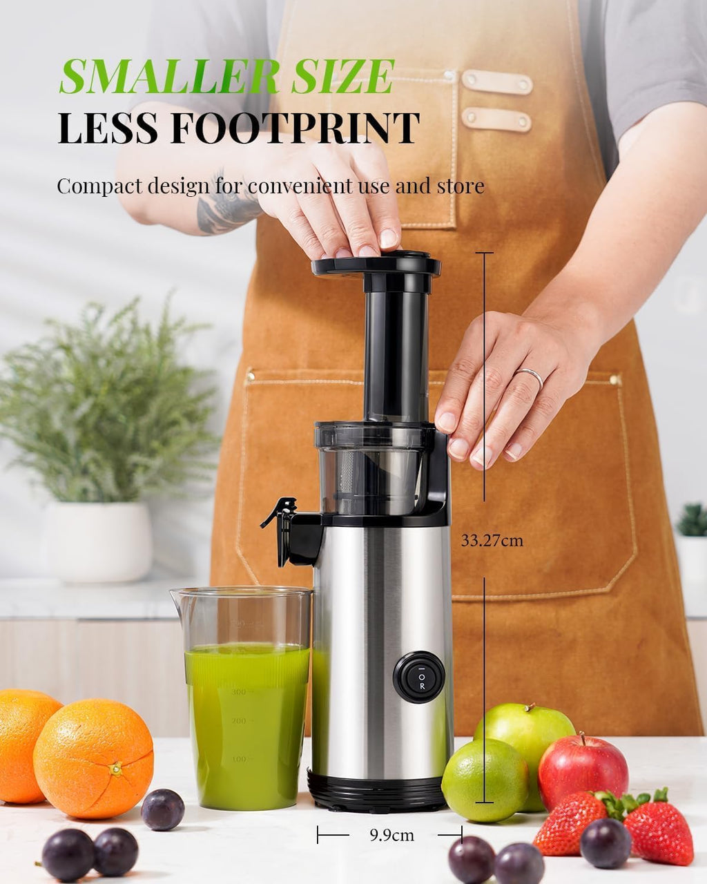 Cold Press Juicer Slow Masticating High Yield Easy Clean 600ml Cup Kidisle