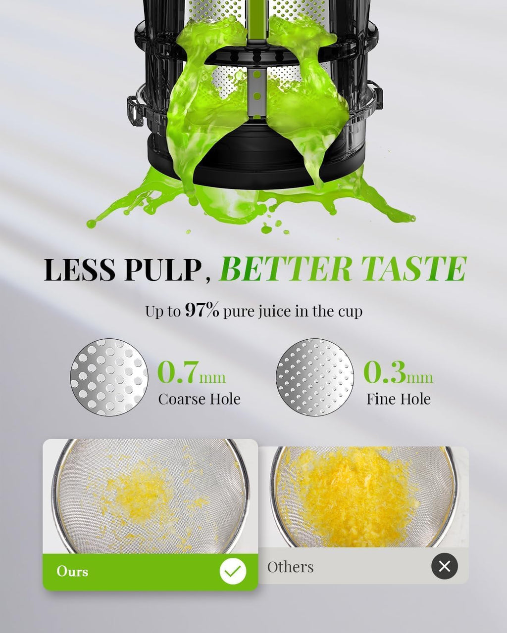 Cold Press Juicer Slow Masticating High Yield Easy Clean 600ml Cup Kidisle