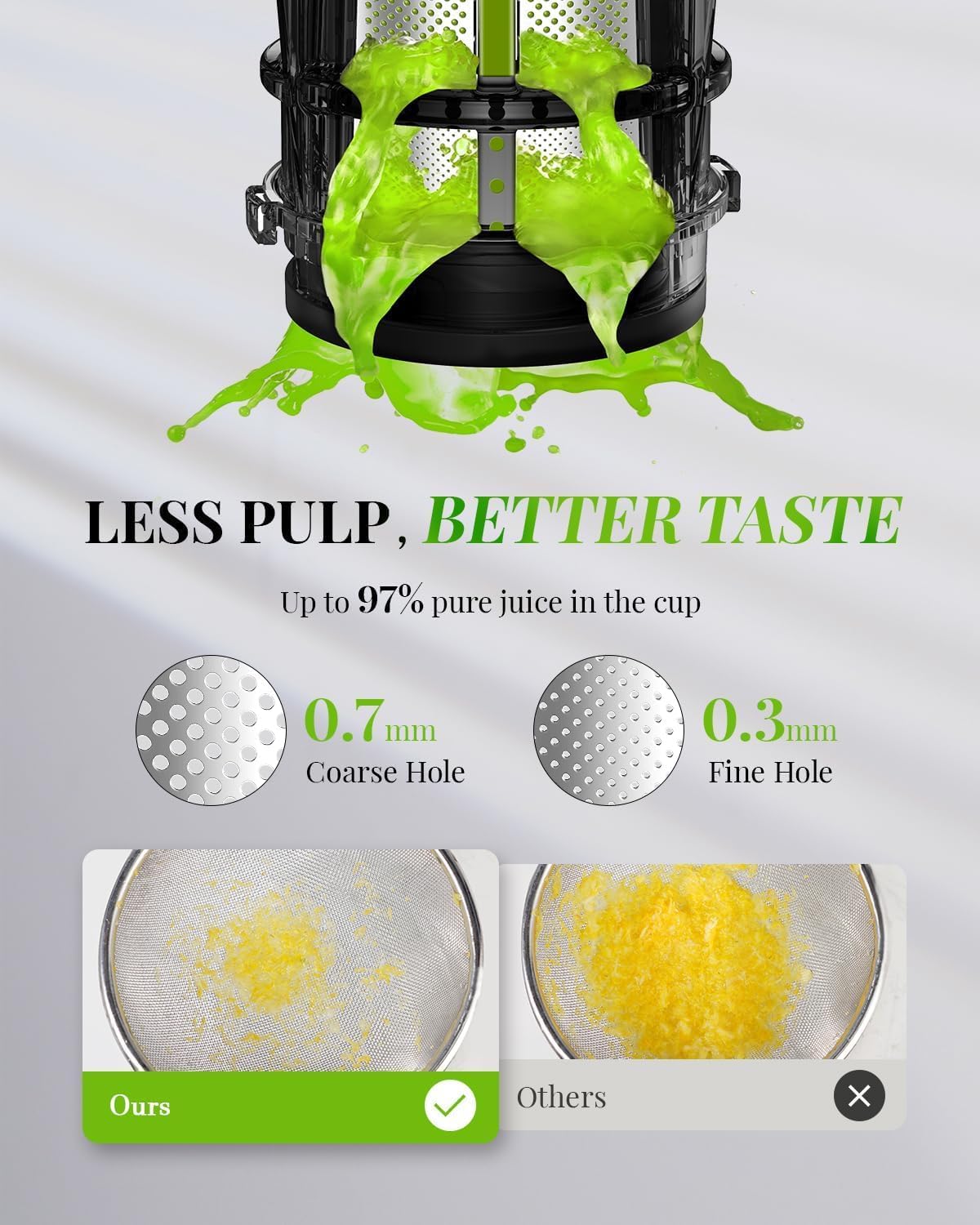 Cold Press Juicer Slow Masticating High Yield Easy Clean 600ml Cup Kidisle
