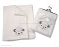 White ribbed supersoft 3d Baby Wrap - Sheep
