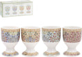 The Leonardo Collection Wm. Morris Assortments Fine China Hyacinth Egg Cups Set of 4 for Home & Kitchen | Dishwasher Safe Eggcup Stands for Breakfast Table | Durable Boiled Egg Holder for Daily Use