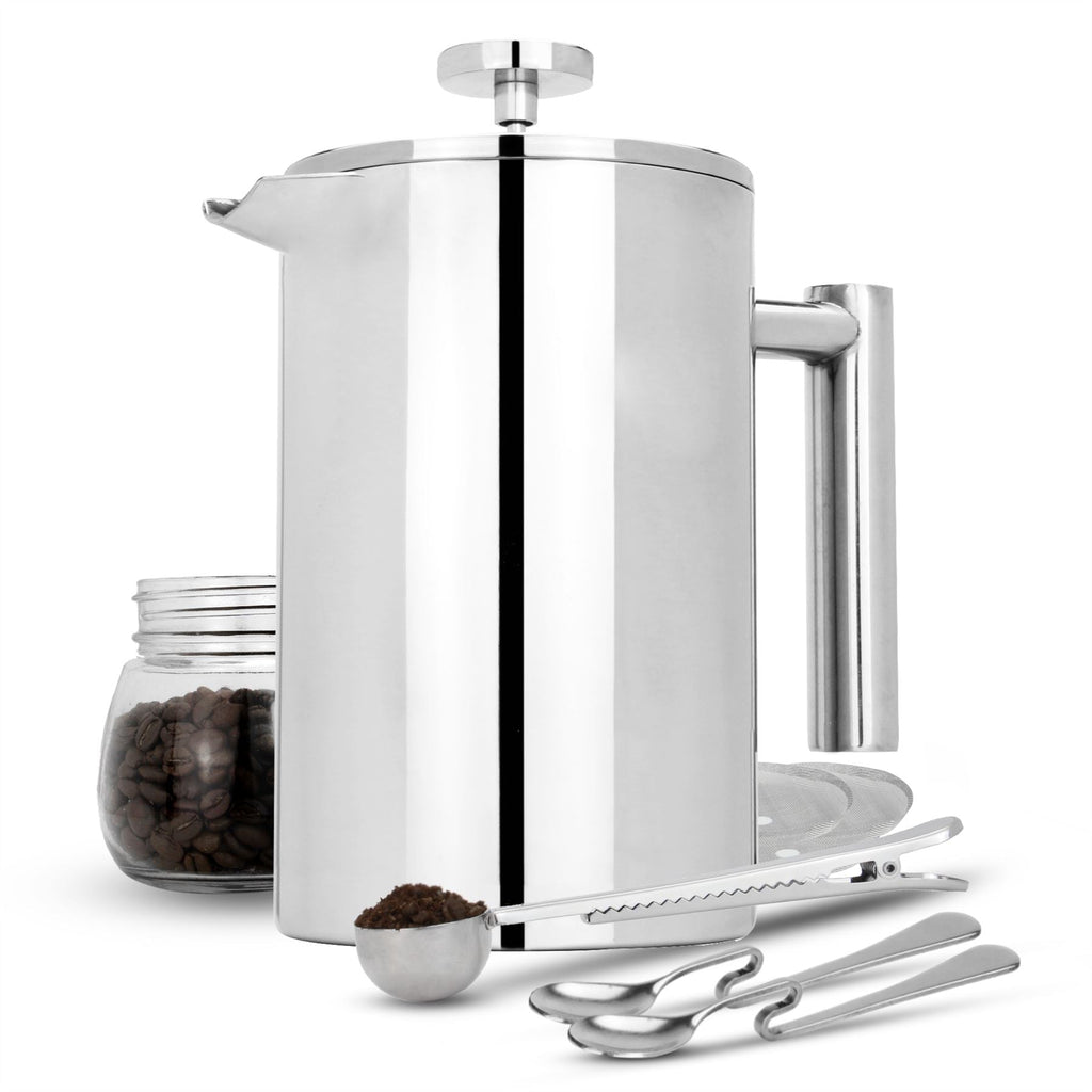 French Press Cafetiere Steel Coffee Maker 1500ml | M&W