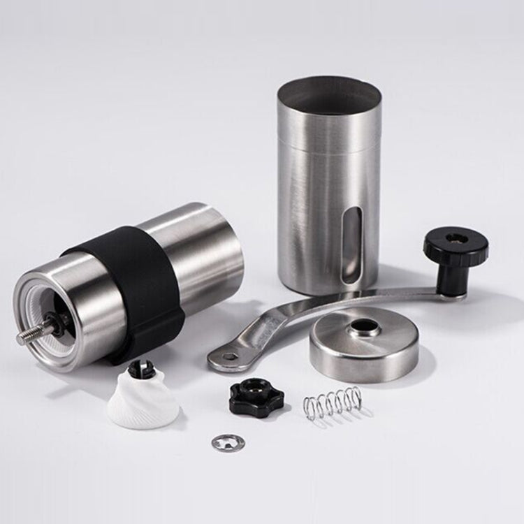 Portable Conical Burr Mill Manual Stainless Steel Hand Crank Coffee Bean Grinder with Silicone Ring, Capacity: 40g, Capacity: 40g