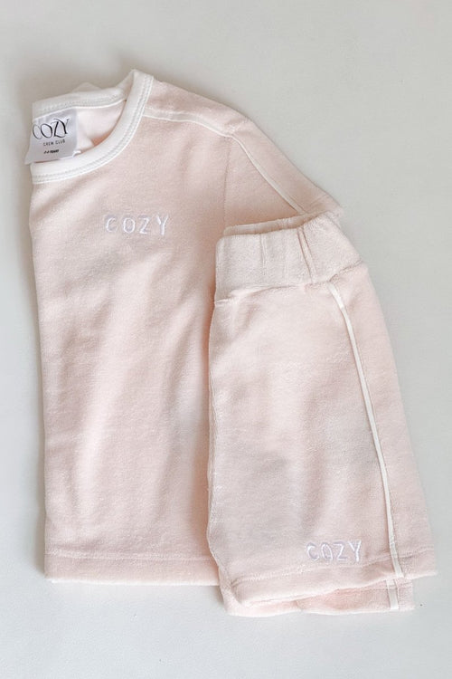 Adult COZY Terry Towel Tee - Pink