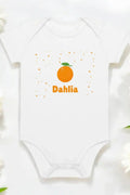 Orange Personalised Bodysuit in White