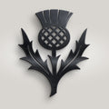 Scottish Thistle Metal Wall Art – 15cm | Gloss Black Steel