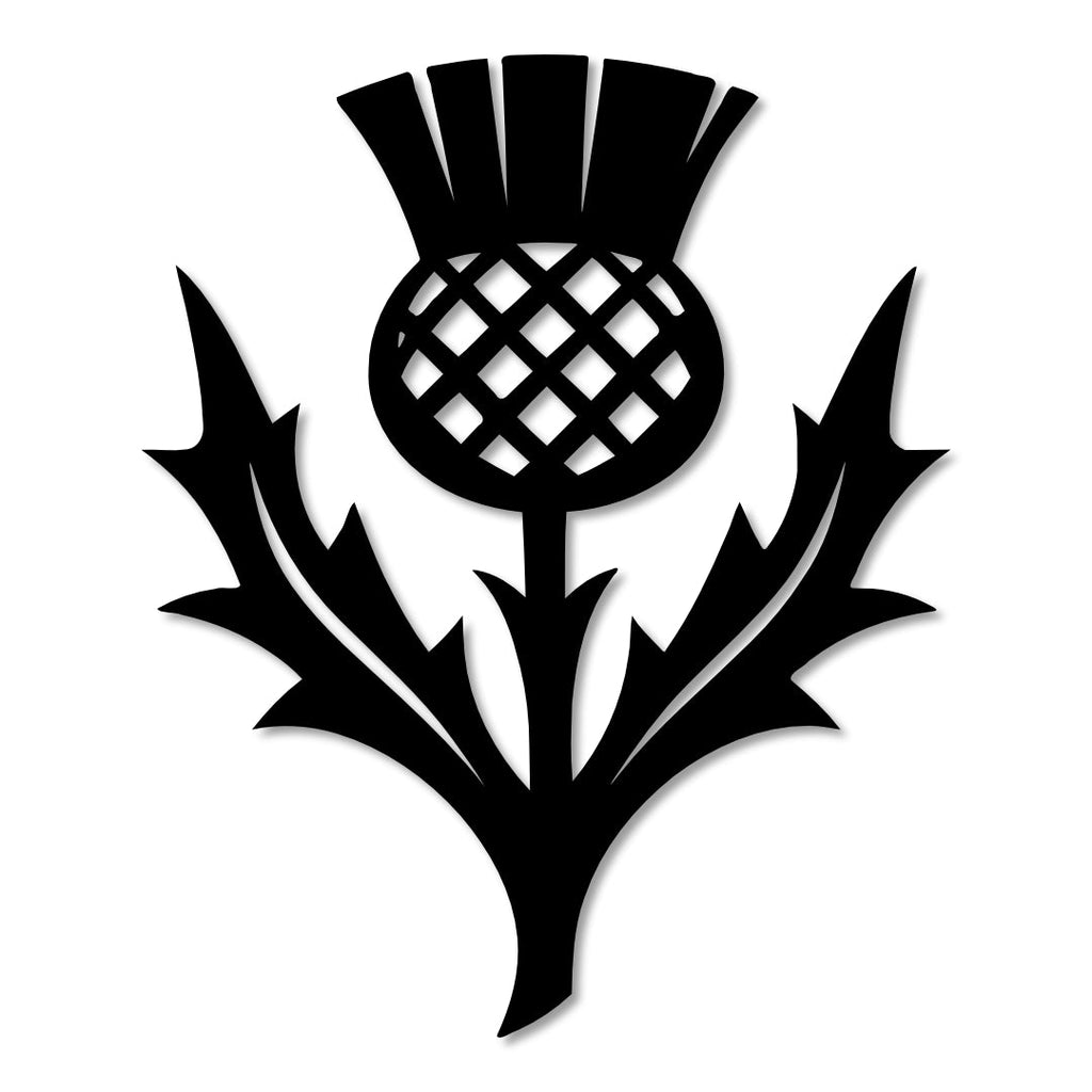 Scottish Thistle Metal Wall Art – 15cm | Gloss Black Steel