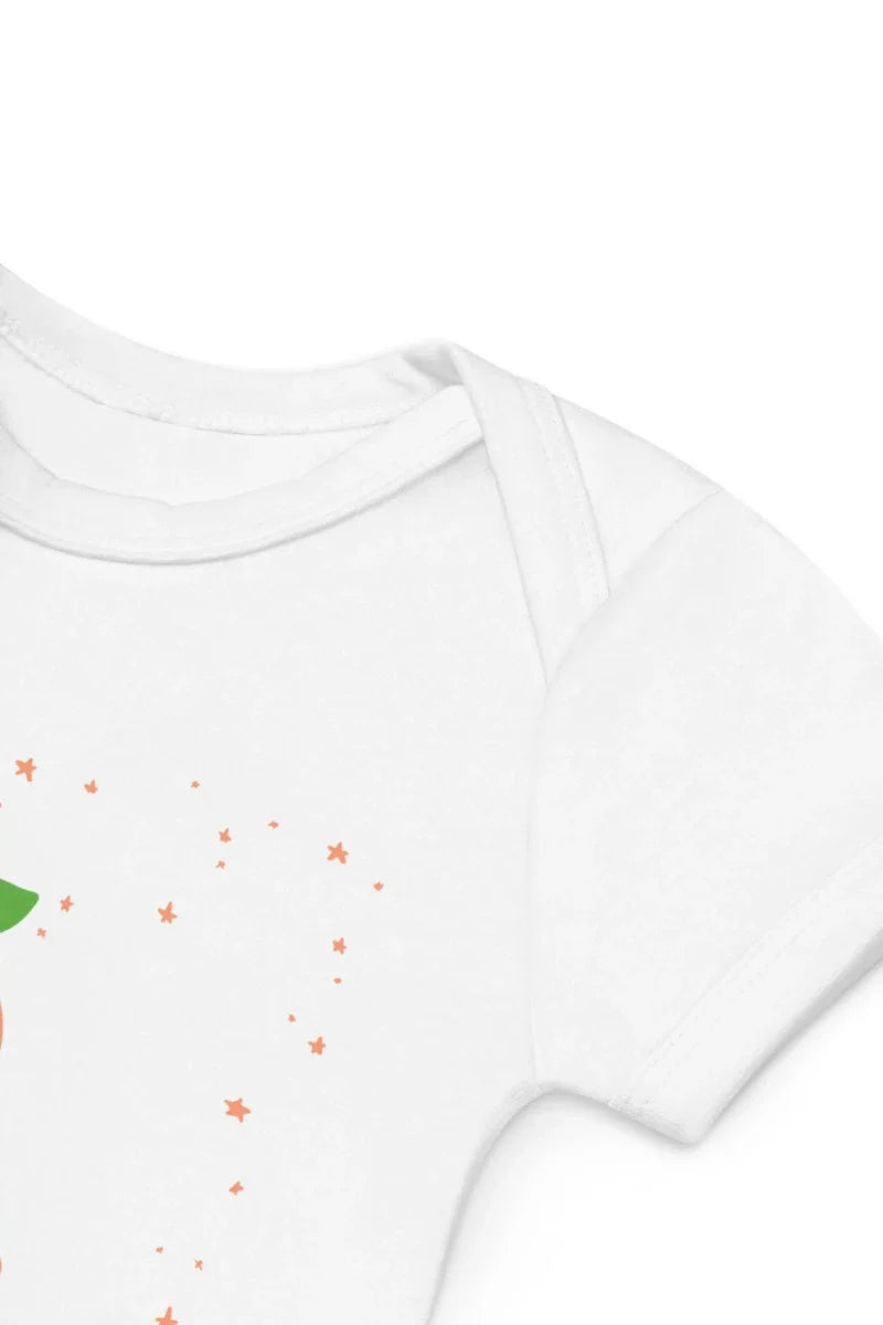 Peach Personalised Bodysuit in White