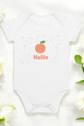 Peach Personalised Bodysuit in White