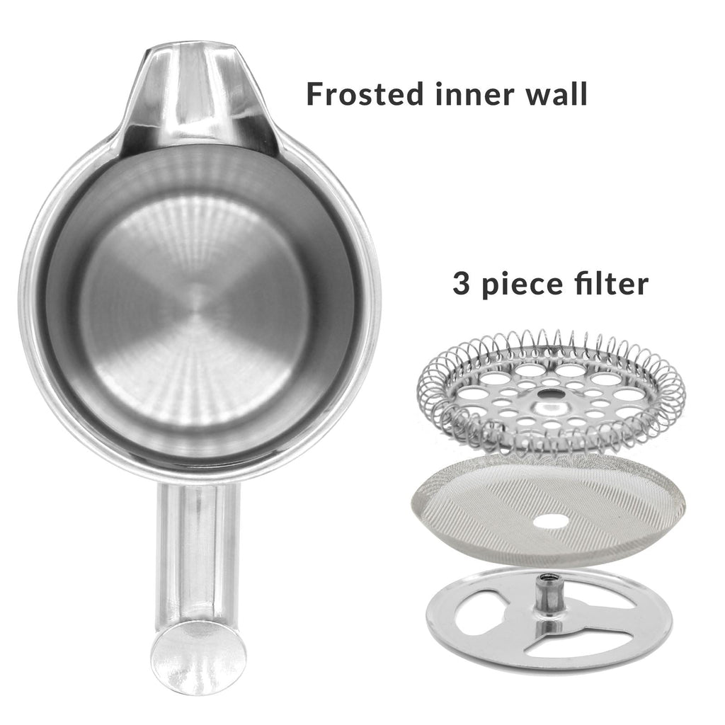 French Press Cafetiere Steel Coffee Maker 350ml | M&W