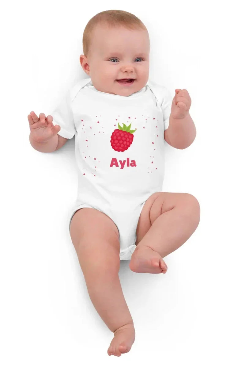 Personalized Raspberry Baby Bodysuit
