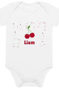 Cherry Personalised Bodysuit in White