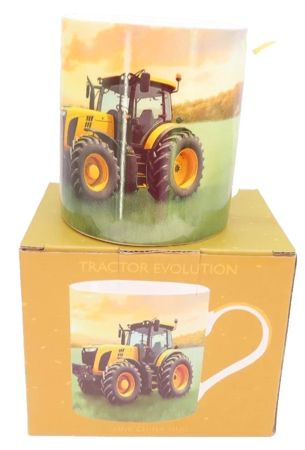 Yellow Tractor Mug 9 CM Boxed Fine China Tableware Gift Countryside Farming
