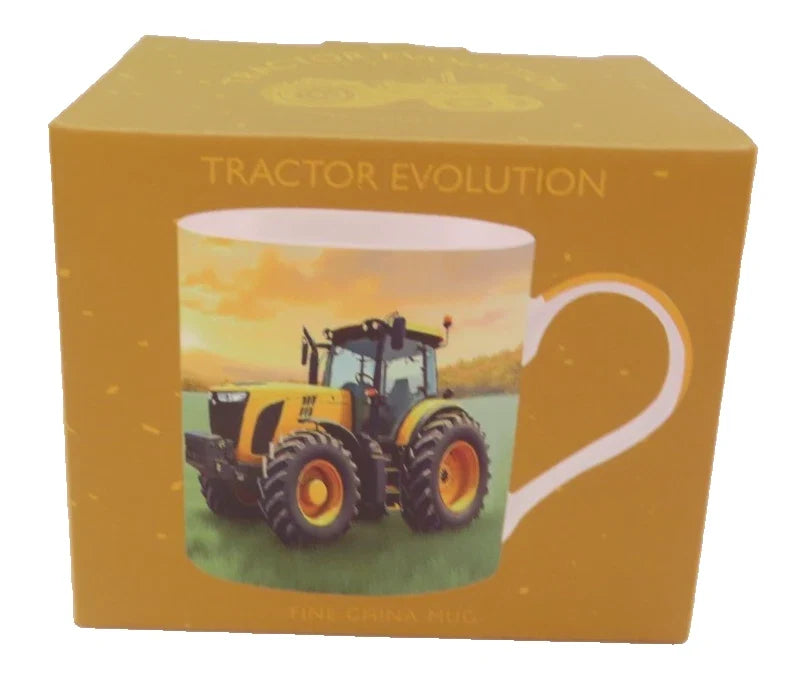 Yellow Tractor Mug 9 CM Boxed Fine China Tableware Gift Countryside Farming