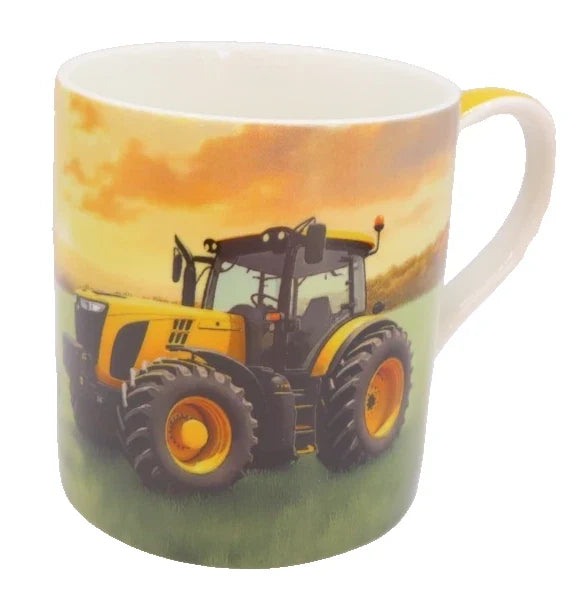 Yellow Tractor Mug 9 CM Boxed Fine China Tableware Gift Countryside Farming